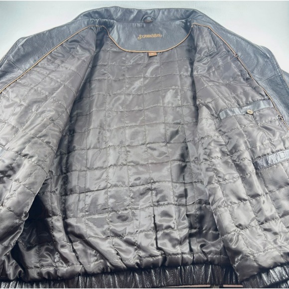 St Johns Bay Leather Bomber Jacket Mens 3XL Zip Classic Lined Pockets VTG - Picture 11 of 12